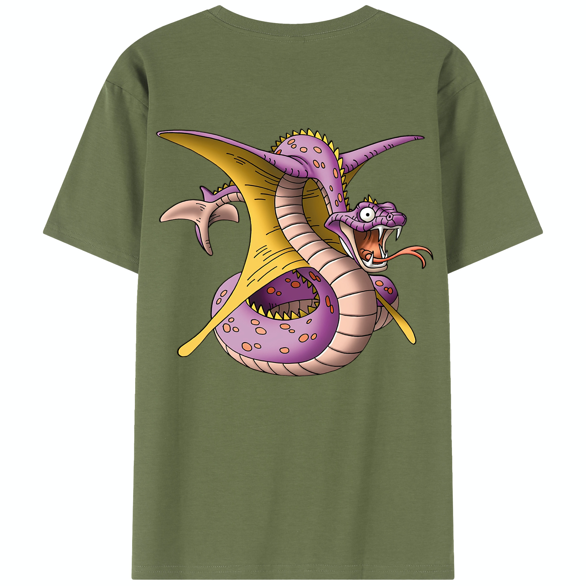 （画像用） ドラゴンクエスト Doragon Kuesuto Dragon Quest 綿100％半袖Tシャツ（背面プリント）